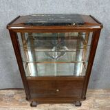Gaston Poisson: Art Deco period display cabinet with varnished mahogany system