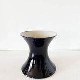 Blue ceramic diabolo vase, 1950