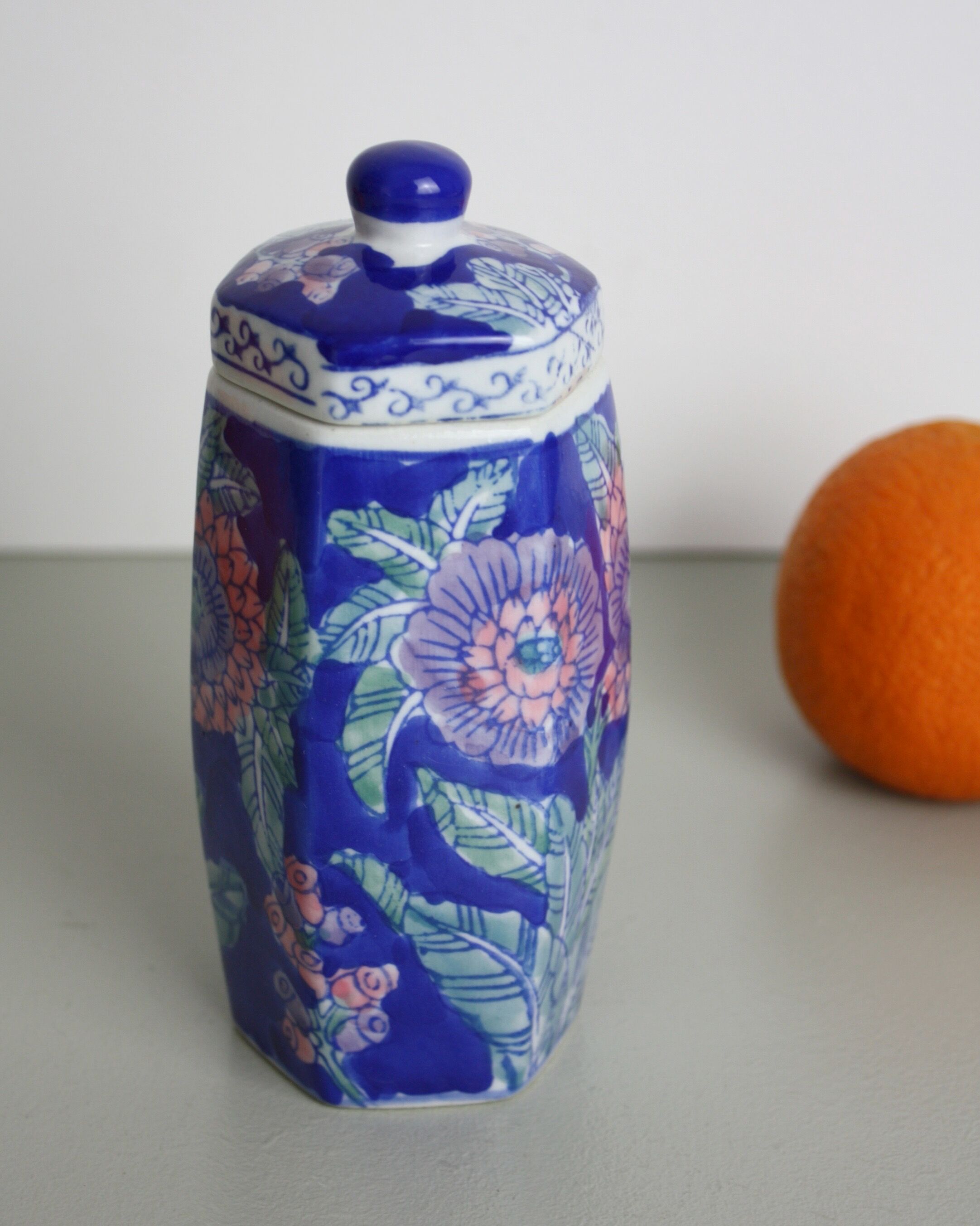 Blue ceramic flower pot