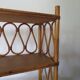 Wooden and rattan bookcase, 1970s-1980s