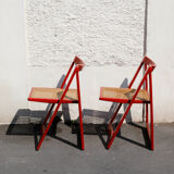 Pair folding canne chairs Bazzani 1960