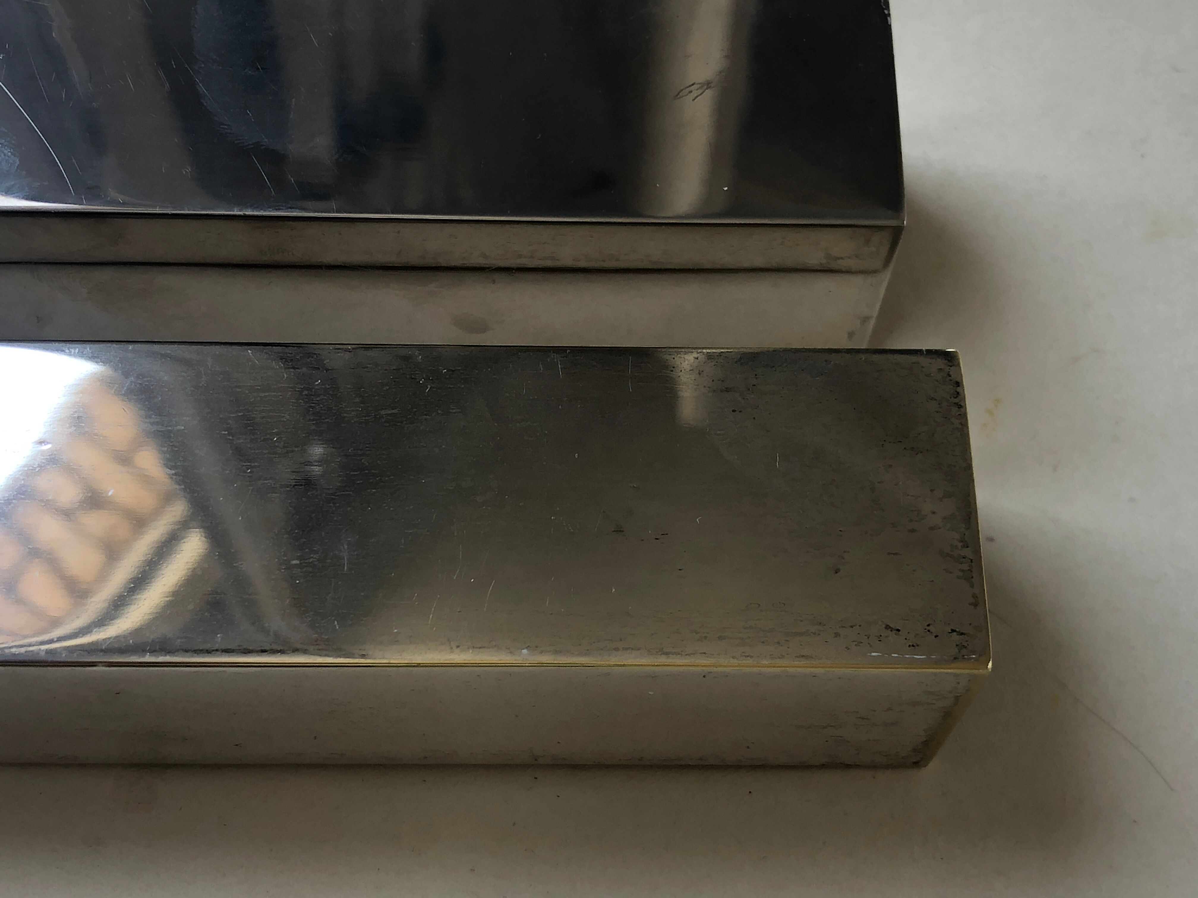 Set of 3 candle holders silver metal