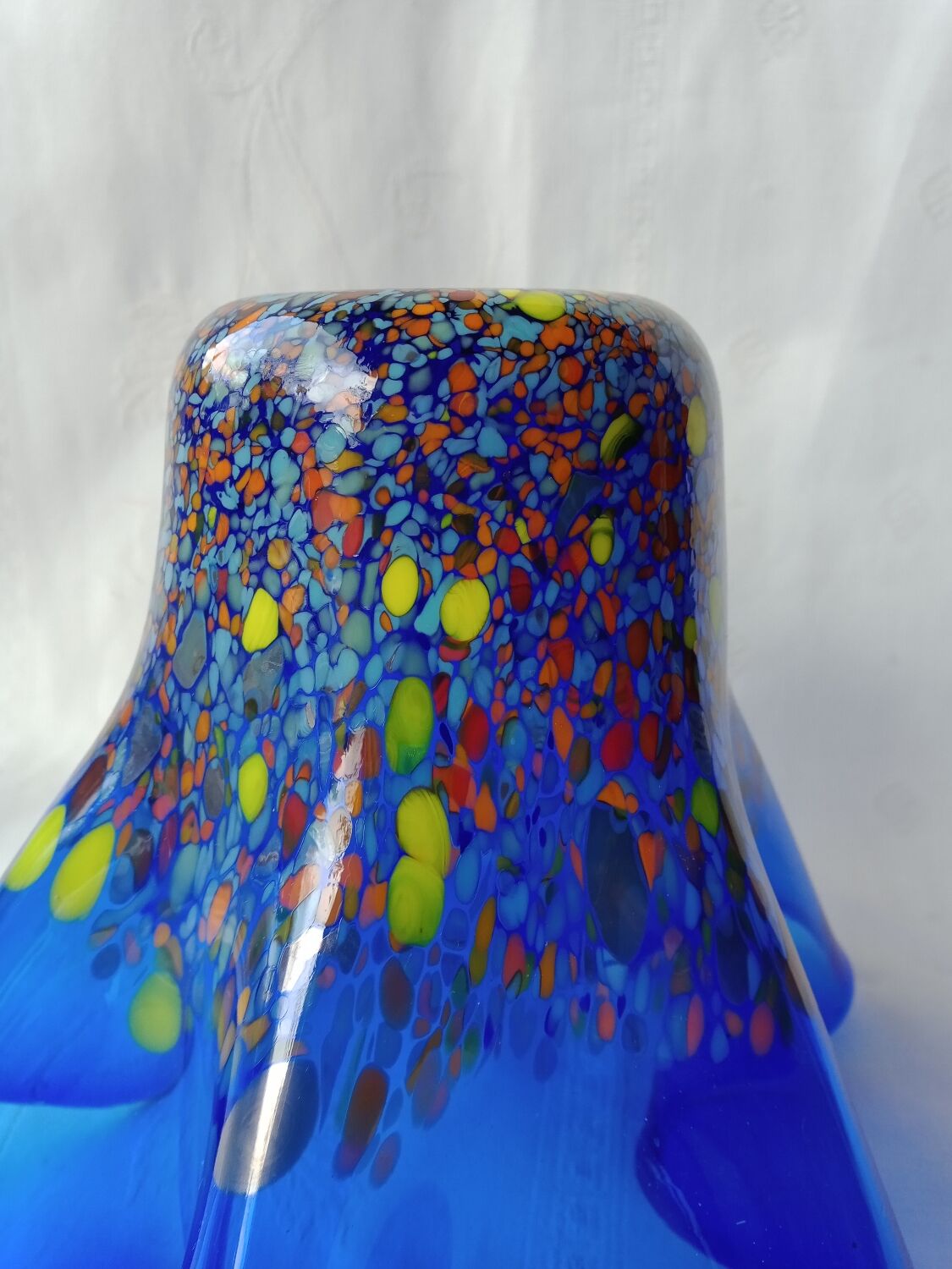 Speckled blue murano vase