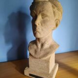 Bust of Arthur Rimbaud in stone