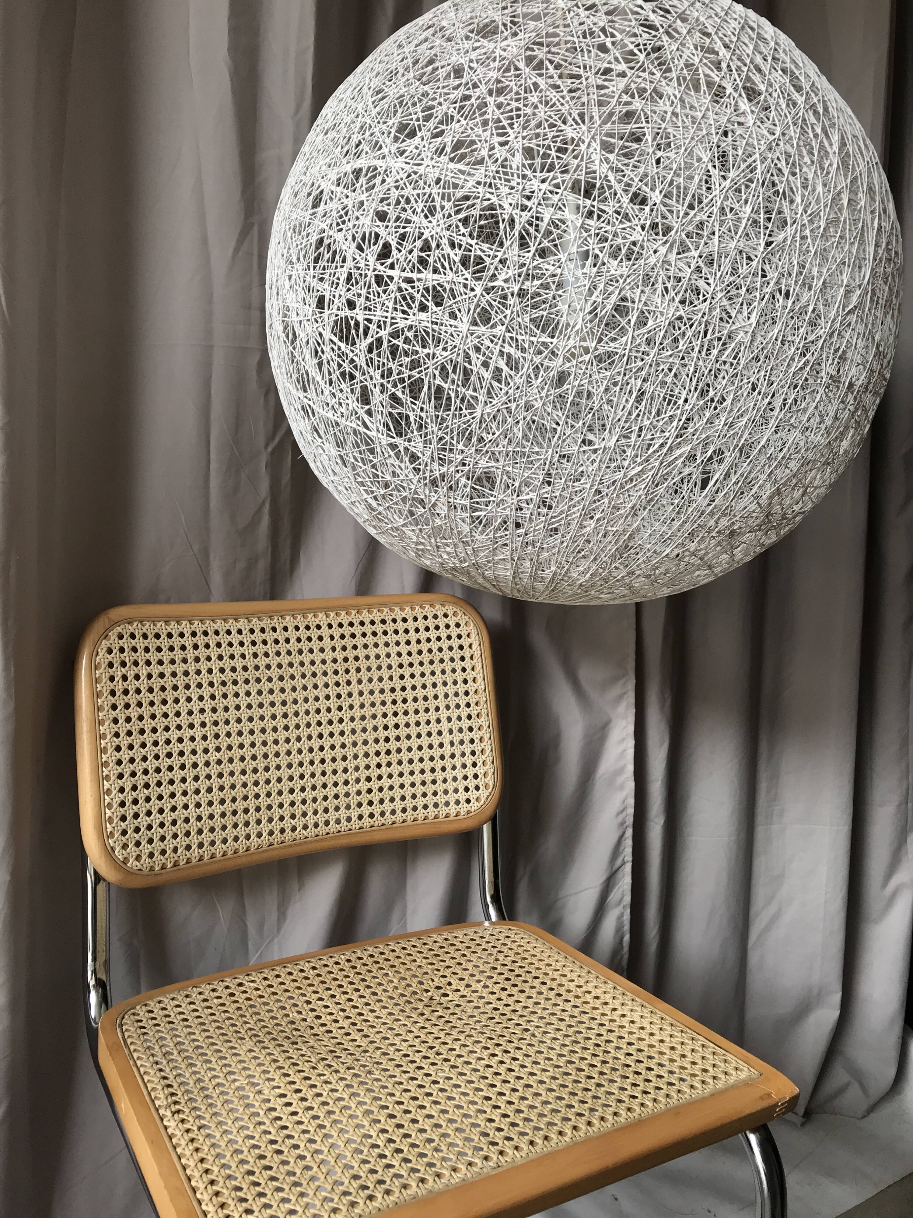 White rattan hanging lamp