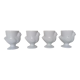 4 coquetiers poule porcelaine blanche