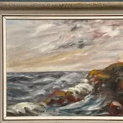 Oil on Canvas Original Swedish – 'Sea' by Holger Almquist – Signed – Vintage and Framed – 50 × 40 cm (19.7 in × 15.7 in)