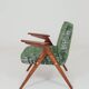 Fauteuil lounge scandinave vert, tissu d'ameublement bohème mélangé
