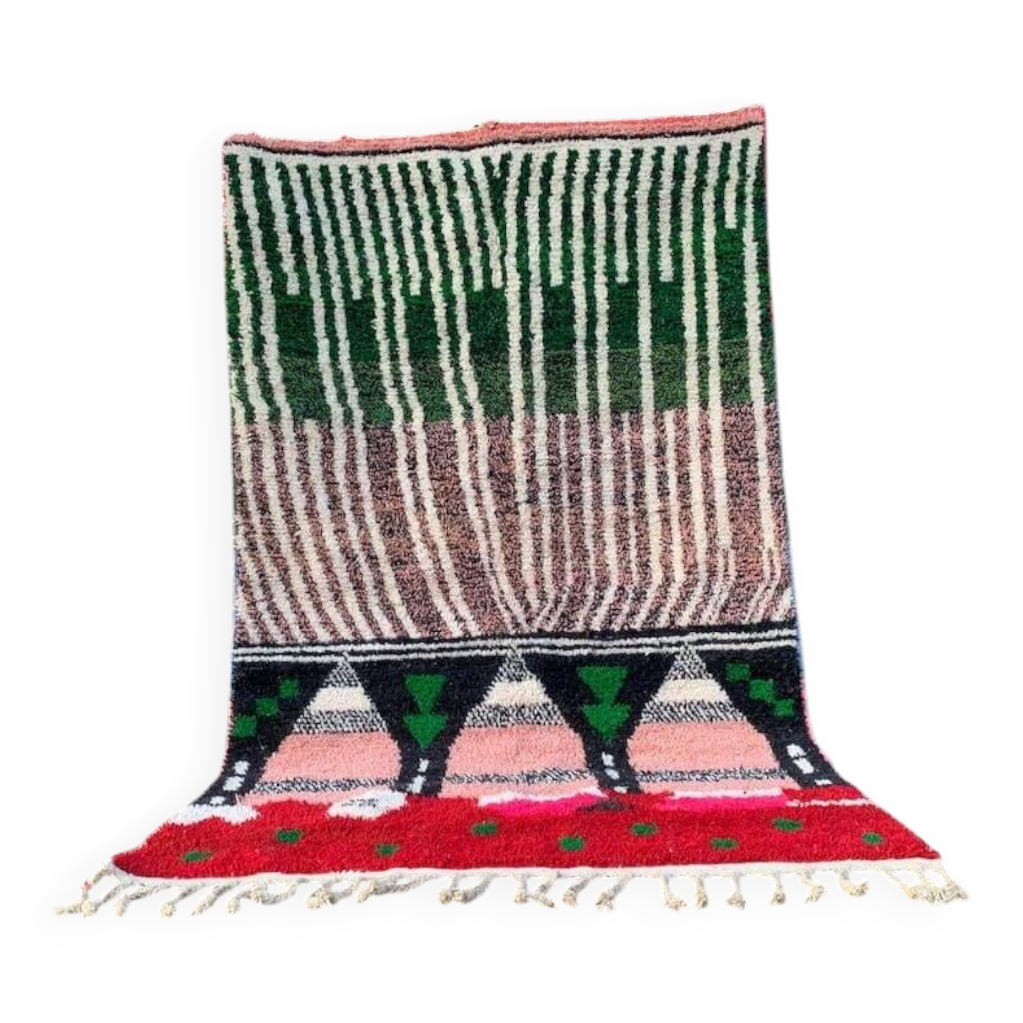 Beni Ourain Berber rug, handwoven in traditional style, size 200 x 300 cm.