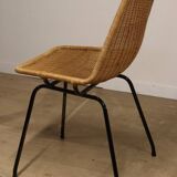 Vintage "Italia 100" model chair by Rotanhuis in woven wicker, 1950s