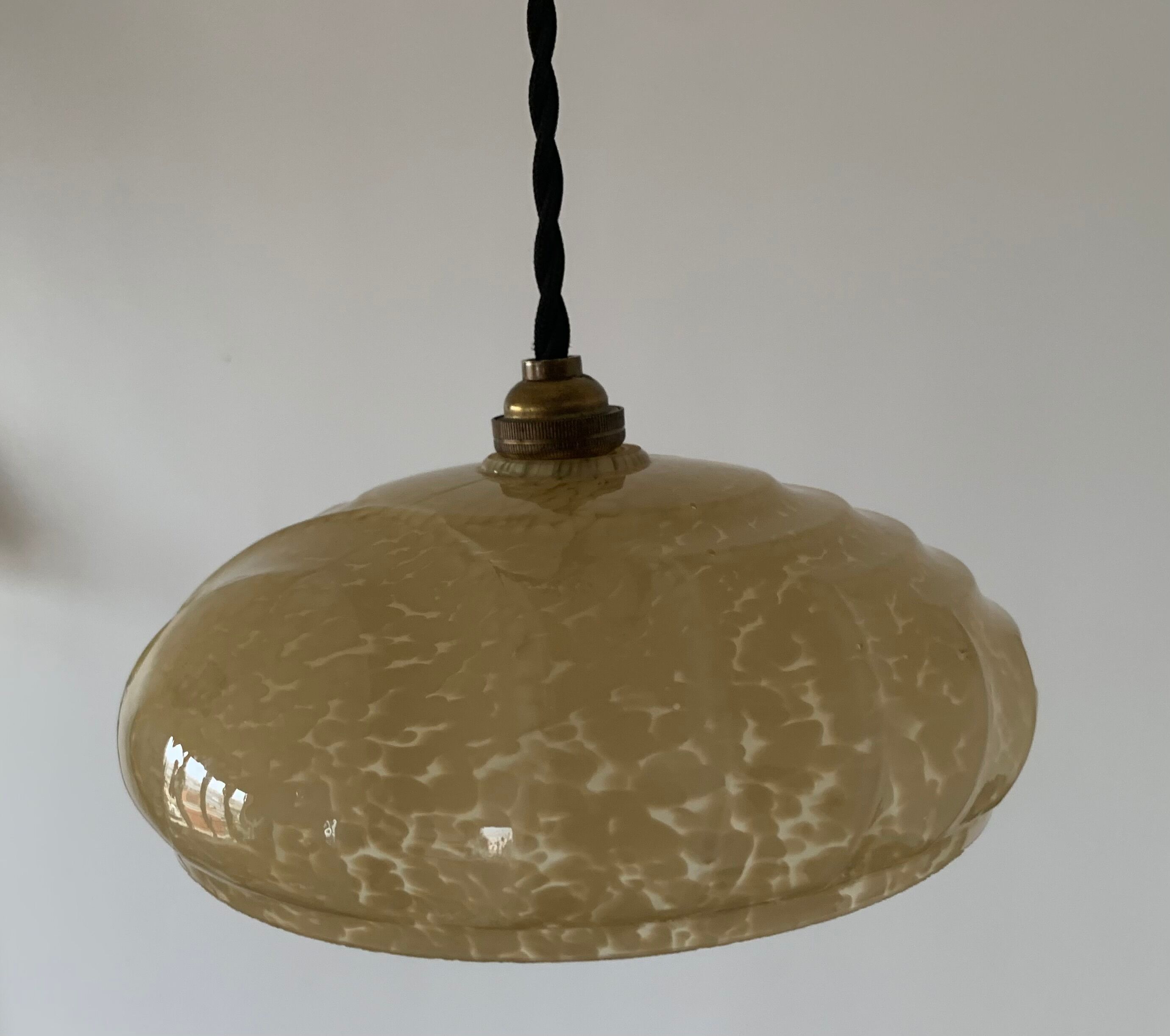 Clichy glass pendant lamp from the 1930s