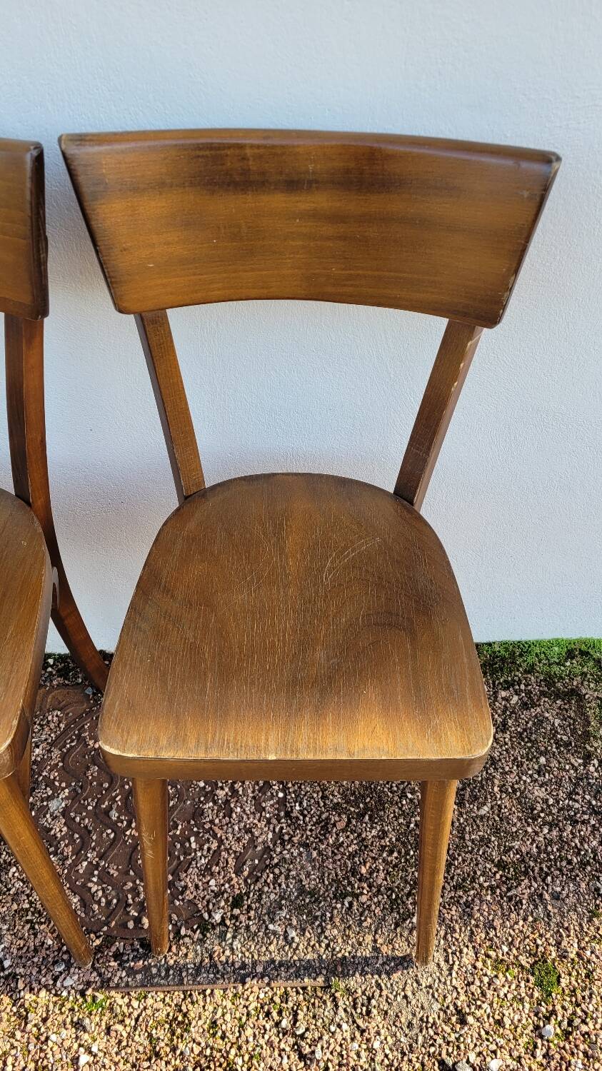 Série de 4 chaises de bistrot restaurant vintage- 1950s