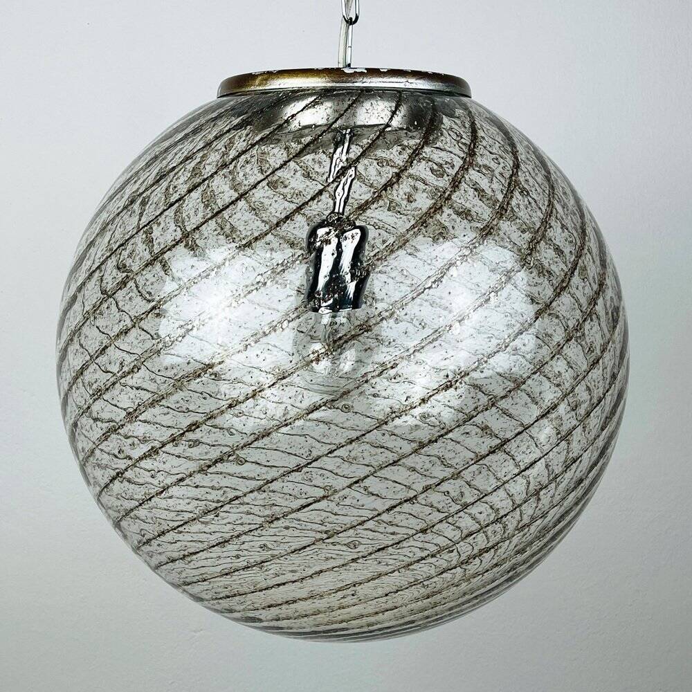 Vintage swirling Murano glass pendant lamp La Murrina, Italy, 1970s