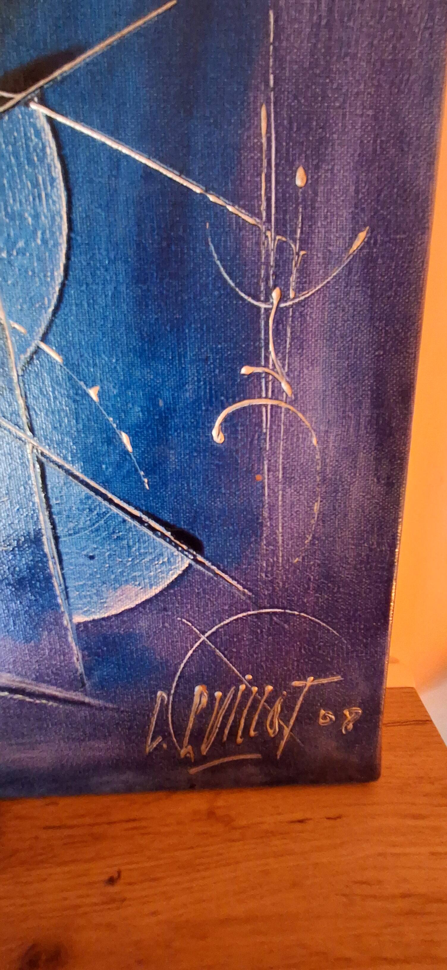 Original Abstract Table - "Admiral" by Christian Guillot 61x50cm