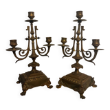 Pair of candelabra, 19th century candlesticks