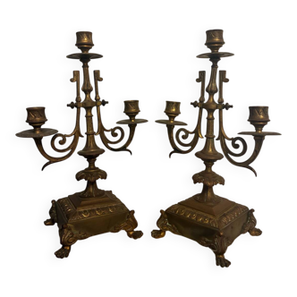 Pair of candelabra, 19th century candlesticks