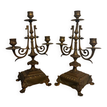 Pair of candelabra, 19th century candlesticks