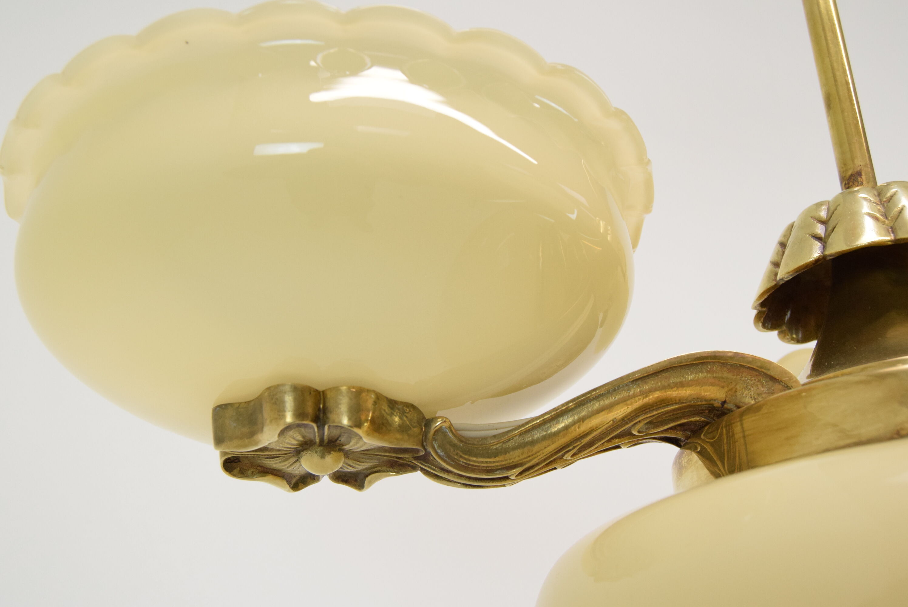 Art deco rare Brass Chandelier,1930's.