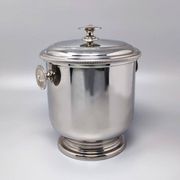 1960s Stunning ice bucket in stainless steel by Aldo Tura for Macabo