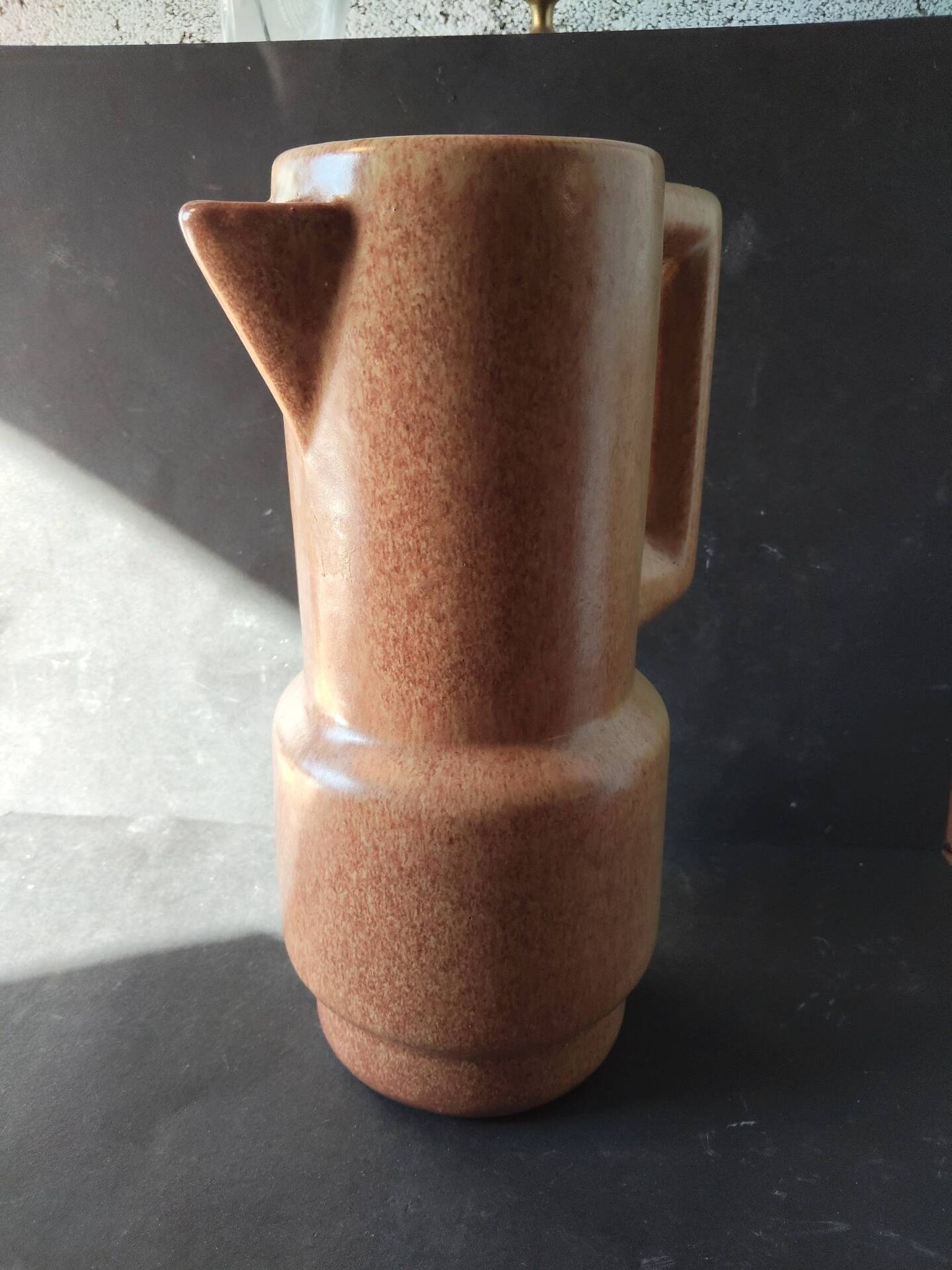 Pichet vintage en céramique mouchetée, années 1970