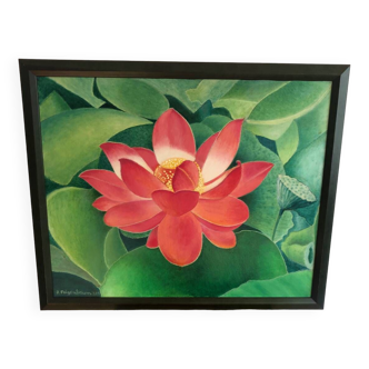 Oil on canvas flower