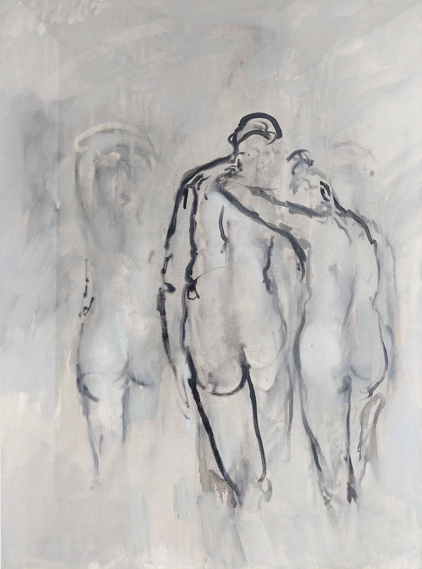 Painting, oil on canvas, nude study.