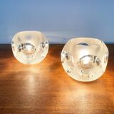 Vintage glass table lamps from Peill & Putzler, set of 2.