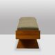 Bench in ash and green mohair velvet. Contemporary.