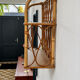 Wall shelf in rattan and wood veneer – 1950s/60s