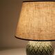 Recycled vintage lamp — ceramic art deco ball base and linen shade