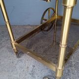 Serving rolling table golden aluminum ep 1970 vintage