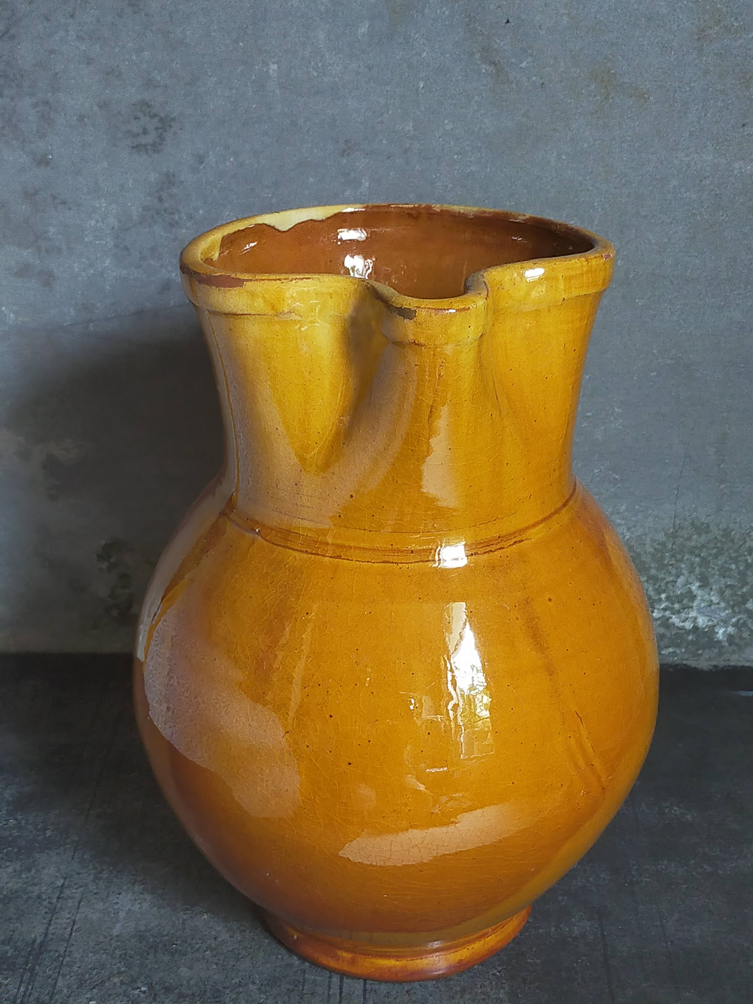 XXL pitcher vintage Provencal pottery from Salernes