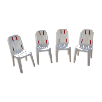 Set of chairs model "samba" Design Pierre Paulin for Henri Massonet, published by Stamp