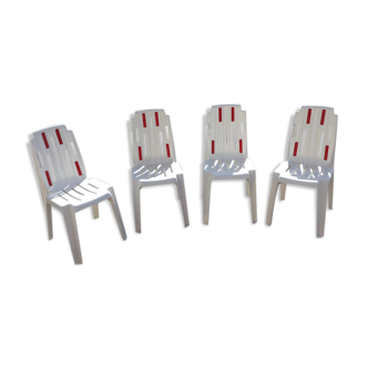 Ensemble de chaises modèle "samba" Design Pierre Paulin pour Henri Massonet, édité par Stamp