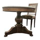 Restoration guéridon in mahogany and marble