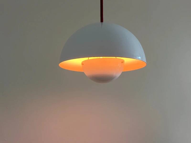 Vintage Louis Poulsen Flowerpot Lamp - Verner Panton - VP1 - Enamel