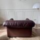 Brown leather armchair from the 1970s.