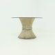 Bamboo and Glass Round Dining Table Attributed to McGuire, USA 1970s
