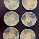 Set de 6 assiettes en barbotine vers 1930