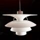 Danish brushed metal pendant light, Poulsen "Charlottenborg" model.