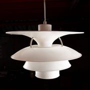 Danish brushed metal pendant light, Poulsen "Charlottenborg" model.