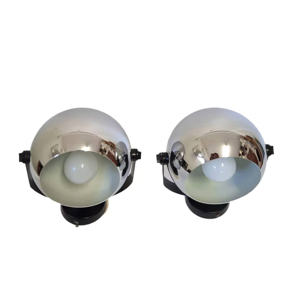 Altalite, adjustable chrome chrome spotlights couple, 70s