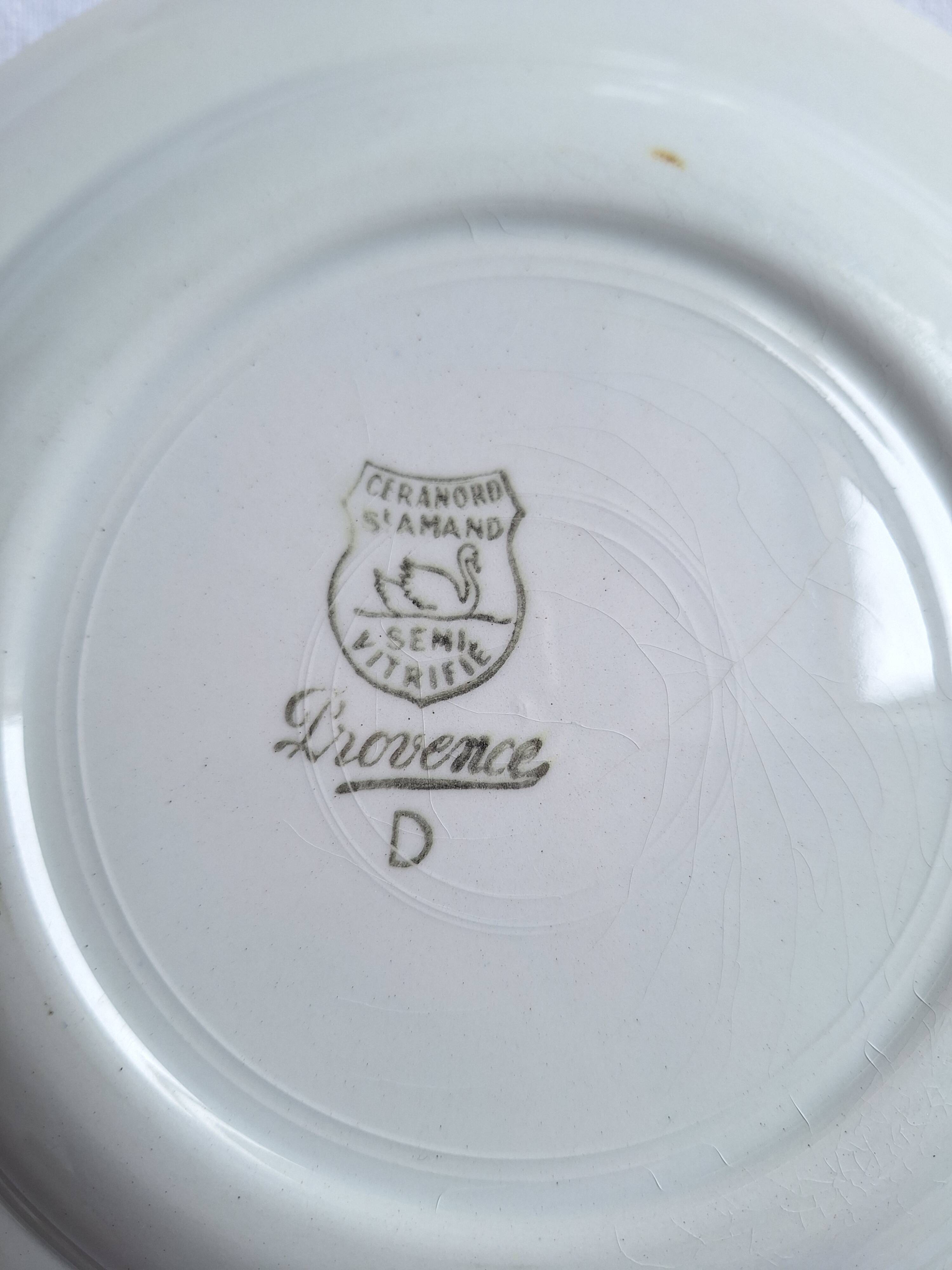 St Amand, Gien, Vintage soup plates