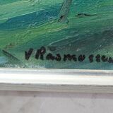Viktor Rasmussen, Danish Modern Painting, 1970s, Oil on Canvas, Framed