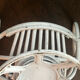Vintage armchair in white lacquered rattan