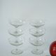 set of 6 engraved crystal champagne glasses 1950 8 X 9.5 cm