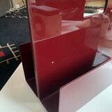 Magazine holder 70s plexiglass burgundy