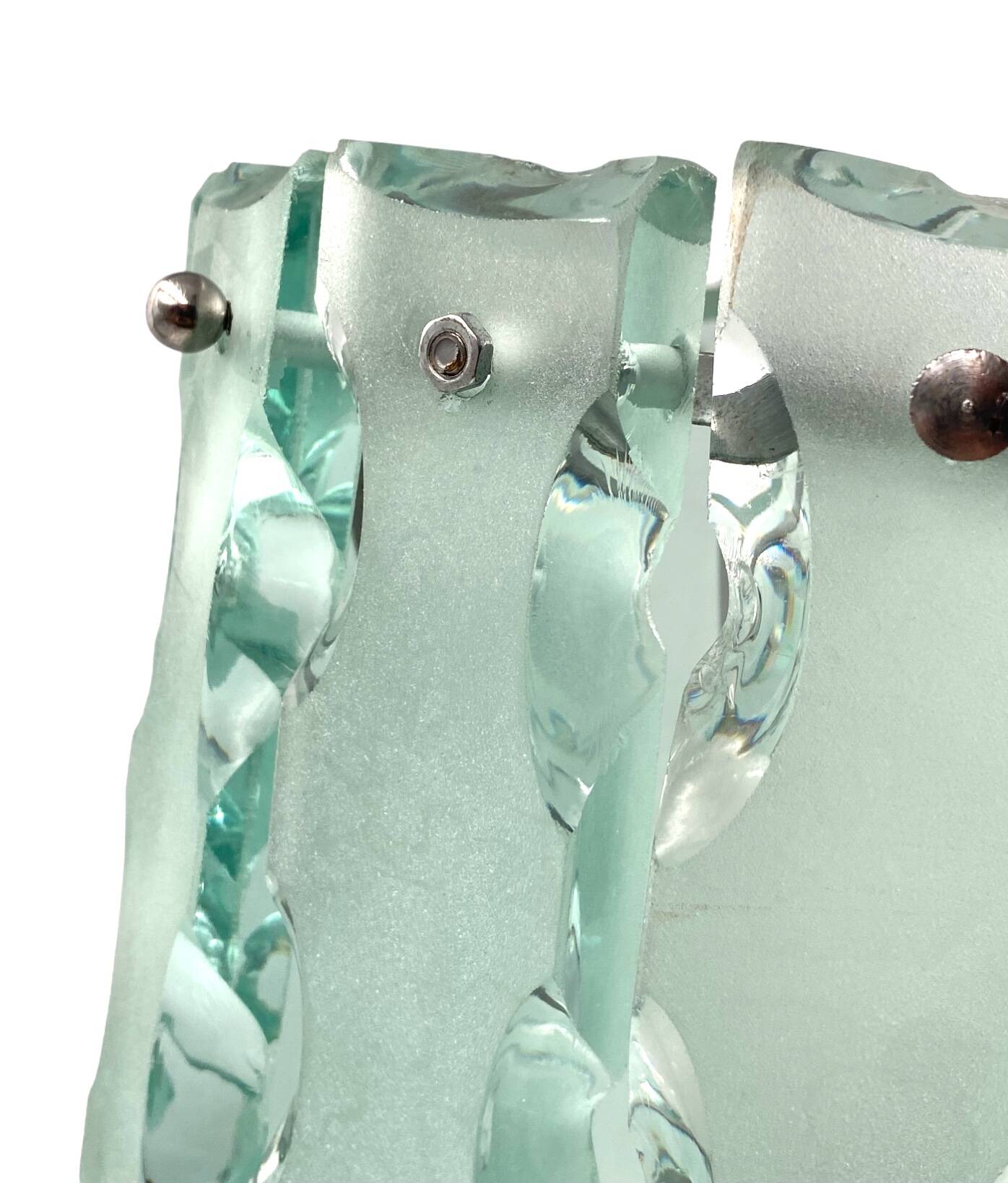 Molded glass table lamp,  Italy circa 1970