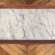 Wood and white marble top coffee table