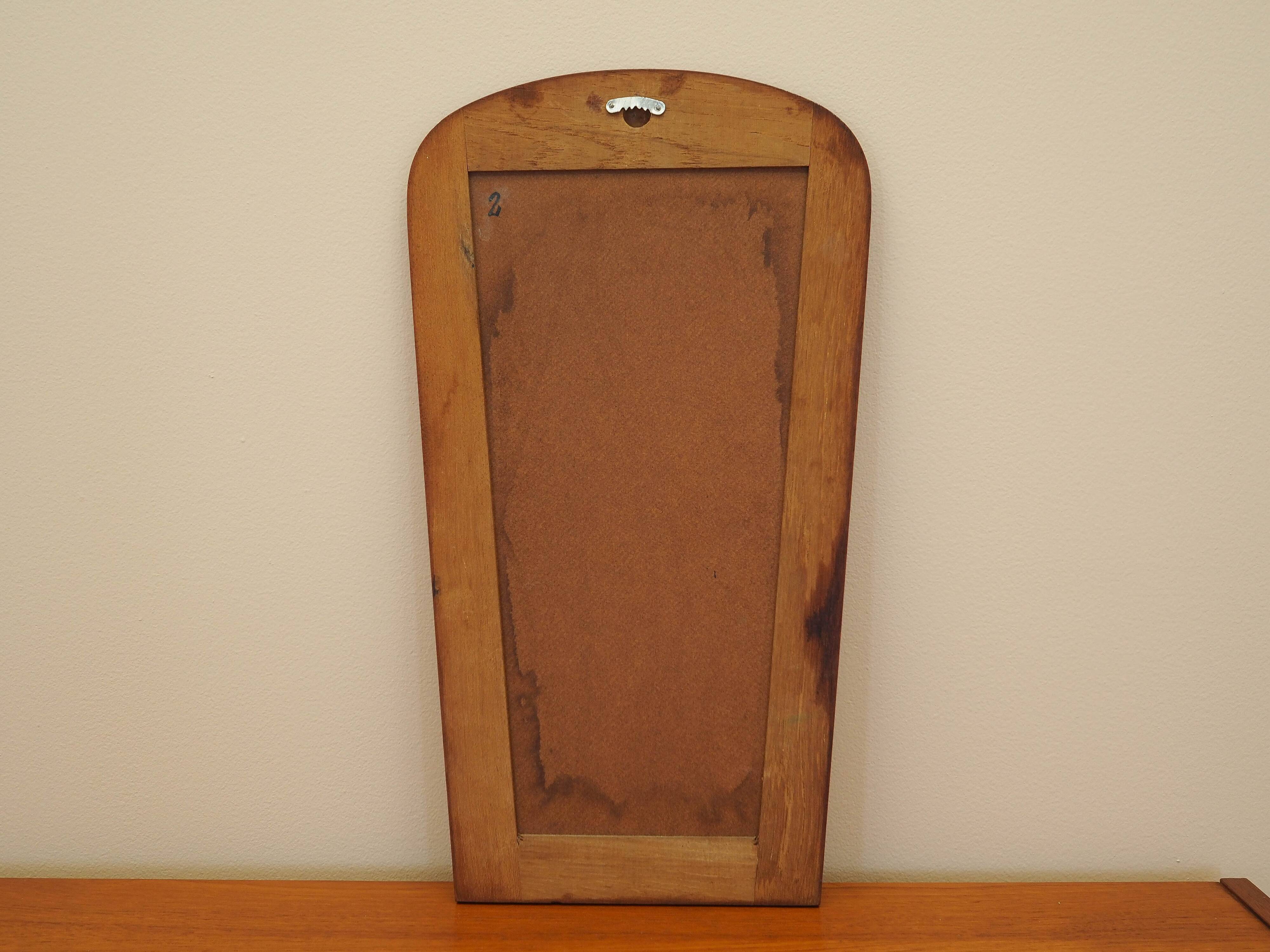 Mirror in a wooden frame, Danish design, 1980s, made in Denmark